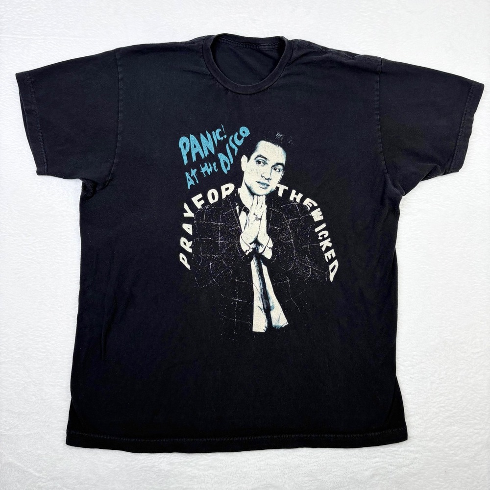 Panic! At The Disco Pray For The Wicked Tour Black T-Shirt Brendon Urie‎ XL Band